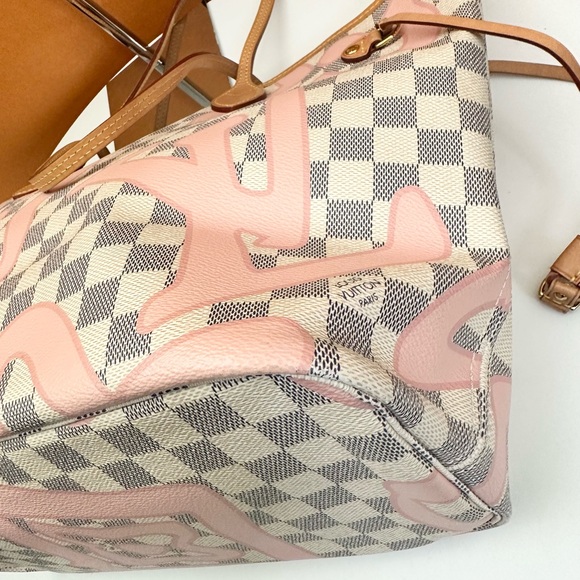 💎✨LIMITED EDITION✨💎 LOUIS VUITTON Neverfull MM Totebag Damier Azur Pink - Picture 9 of 14